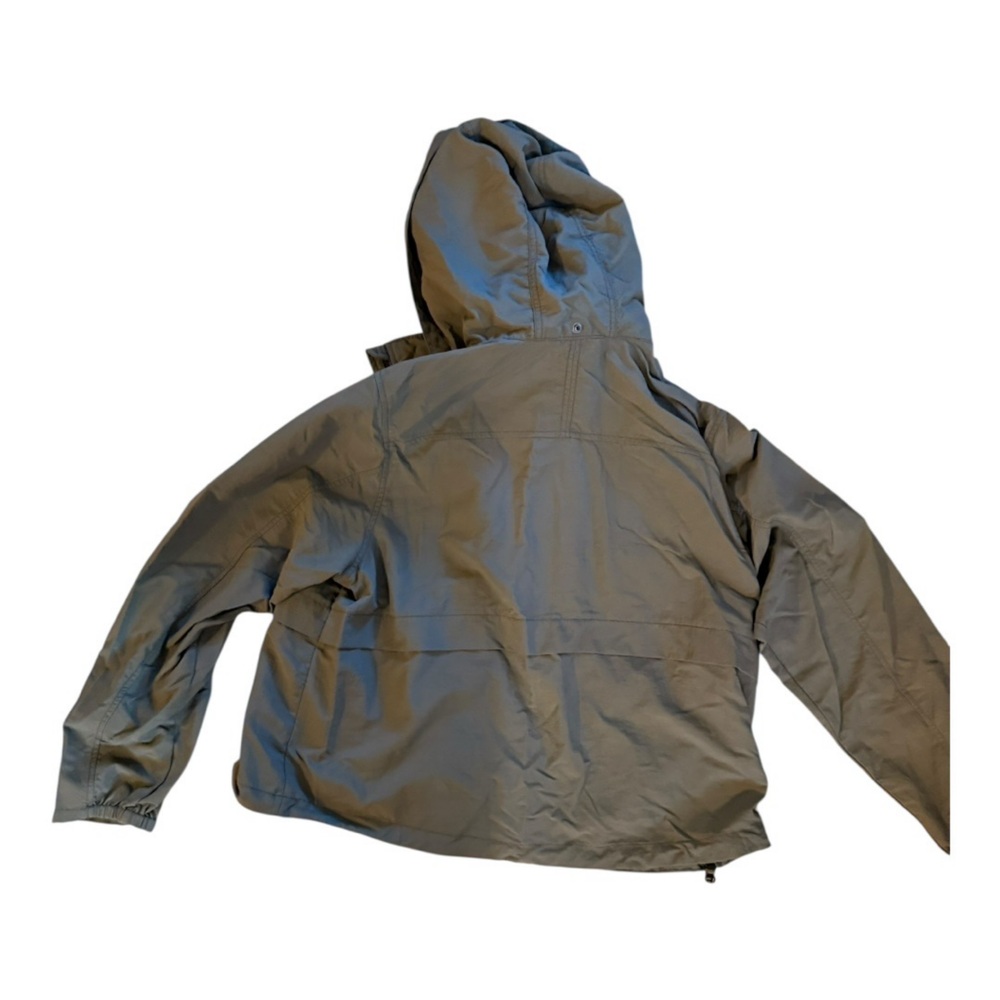 Eddie Bauer women’s Olive Green Windbreaker Jacket sz XL crop high neck full zip - Picture 4 of 10